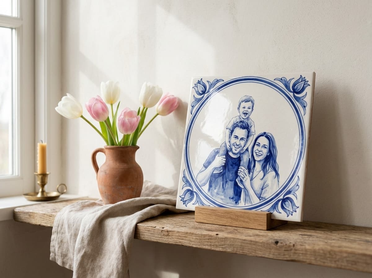 Delft Blue tile in an interior