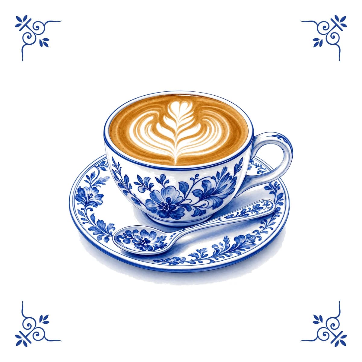 Coffee, Delft blue tile